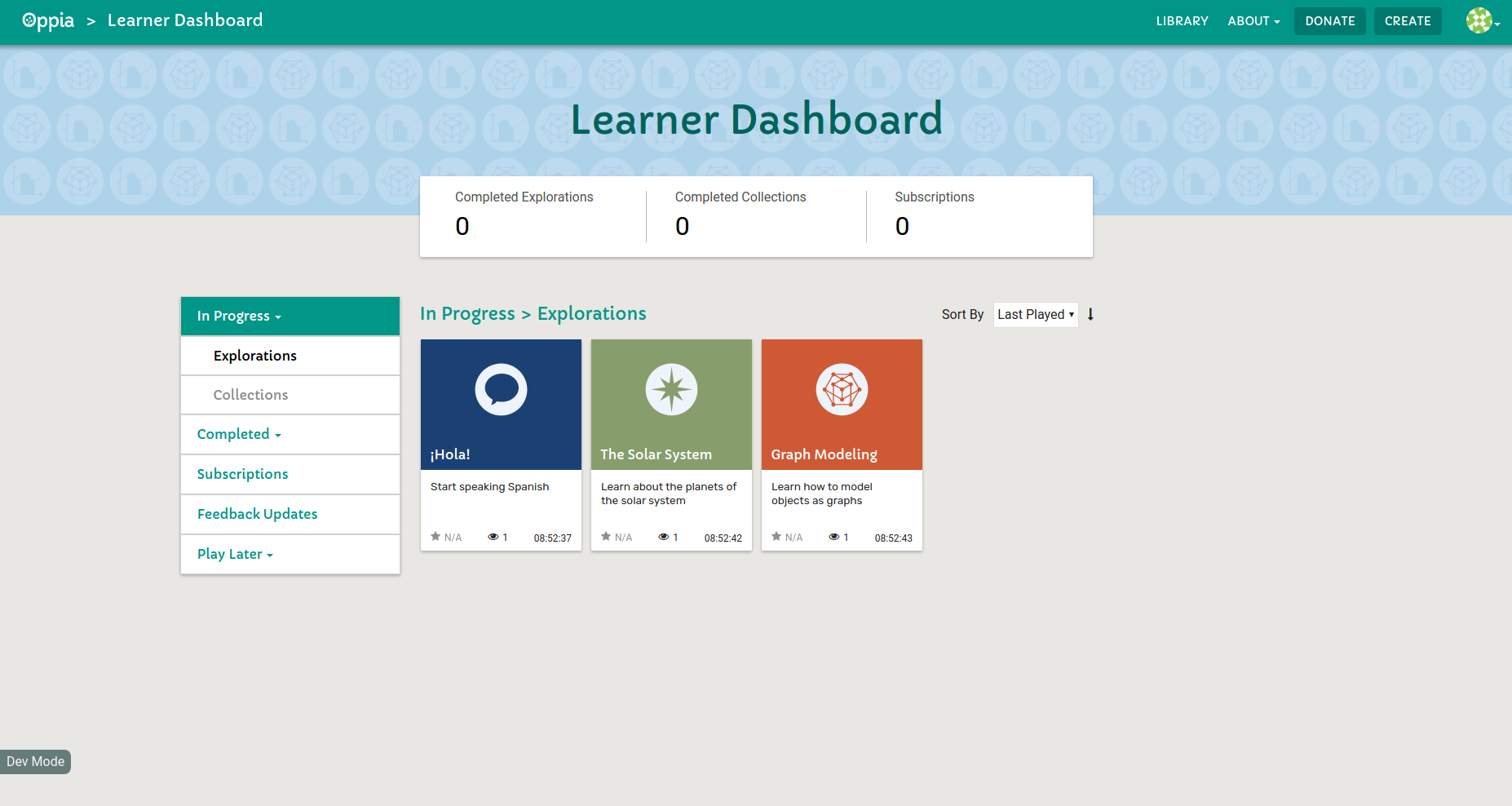 Learner Dashboard Progress Tracking